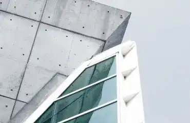 Exterior of a modern white building